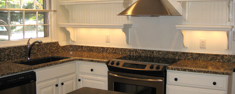 Granite countertop with stainless steel appliances